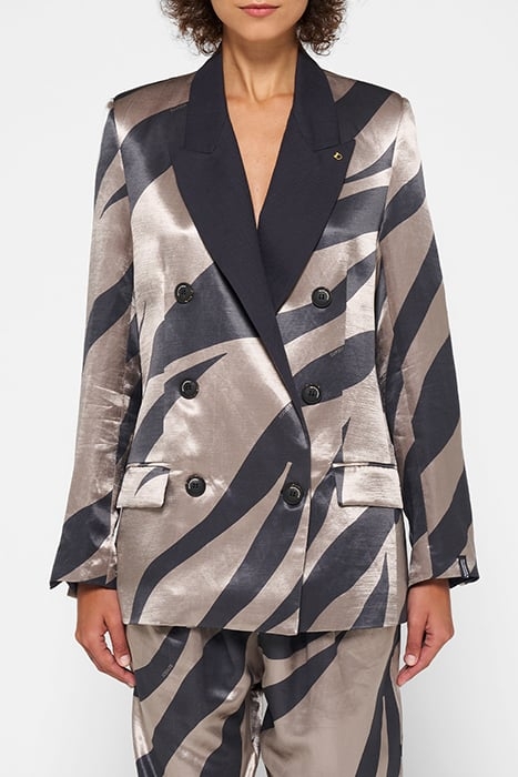 SATIN BLAZER ZEBRA WARM TAUPE 1