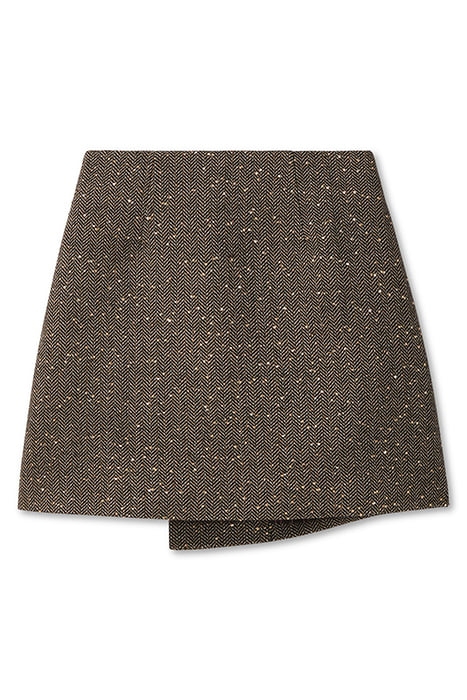 SEQUIN HERRINGBONE SKIRT BLACK W/ GOLD 4