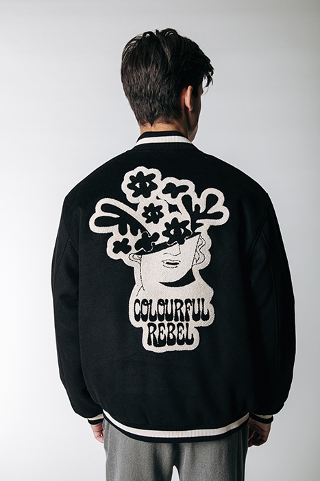 MAX BASEBALL BOMBER JACKET BLACK 2