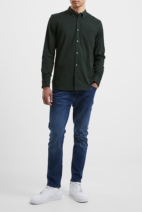 OXFORD LONG SLEEVE SHIRT DARK GREEN SOLID 2