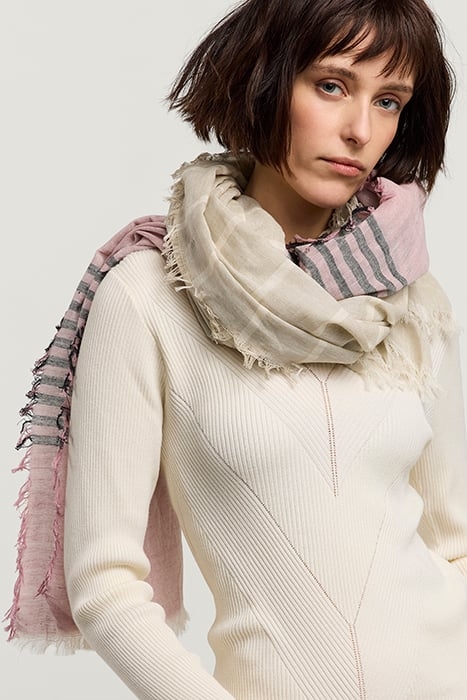 MULTI STRIPE SCARF GREEN LENTIL 1