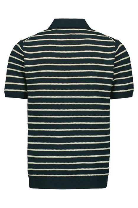PULLOVER SHORT SLEEVE POLO 2 COLOURED STRIPE WITH LINEN NIGH 5