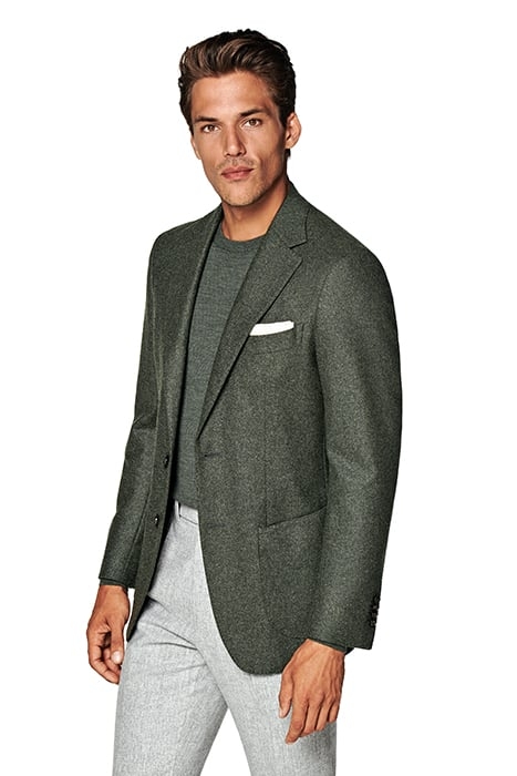 DARK GREEN TAILORED FIT HAVANA BLAZER DARK GREEN 1
