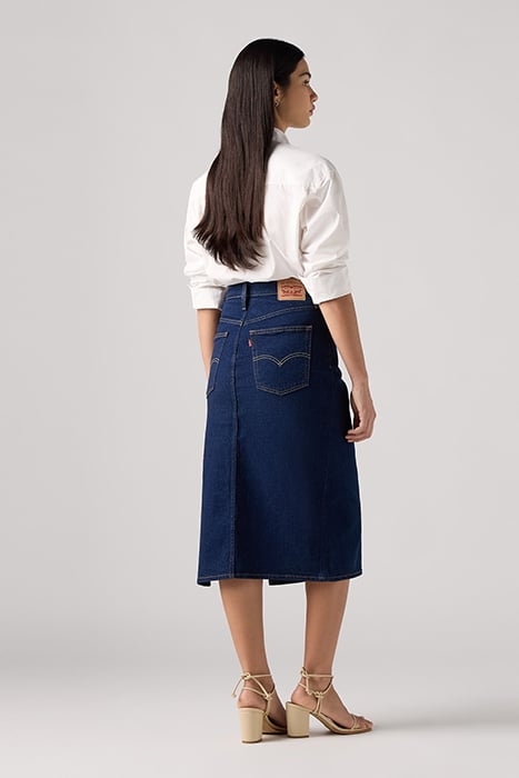 LSESIDE DENIM SKIRT NAVY 2