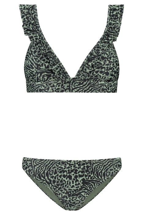 LADIES BOBBY BIKINI SET MIXED ANIMAL FOREST GREEN MIXED ANIM 4