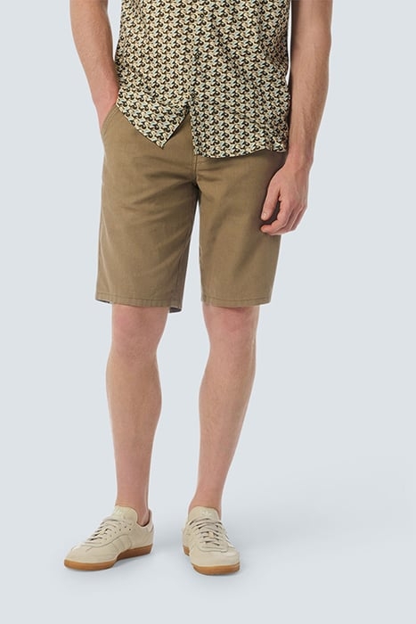 SHORT WITH LINEN GARMENT DYED ALMOND 1