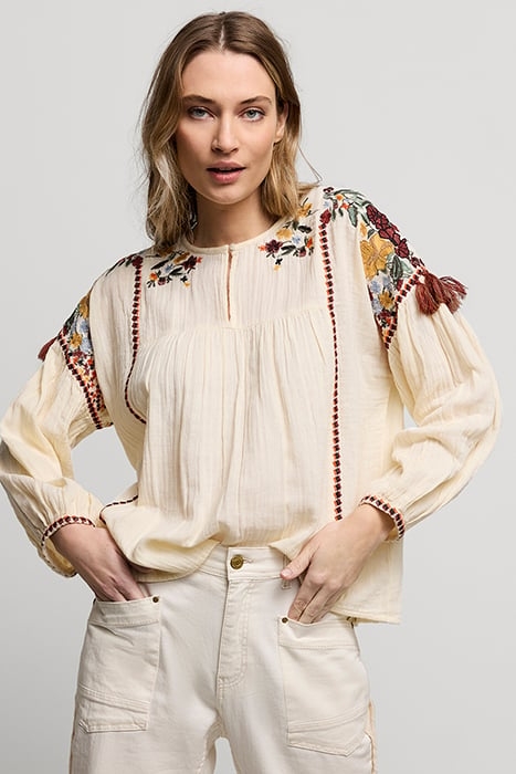 TOP MULTI EMBROIDERY IVORY 1
