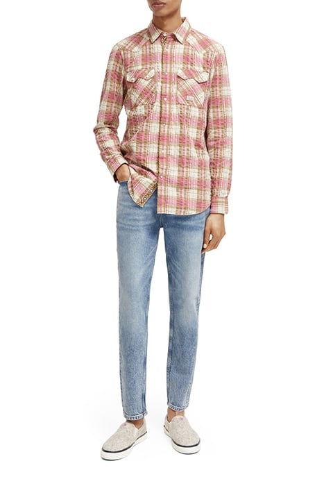 WESTERN CHECK SHIRT TAUPE BERRY CHECK 3