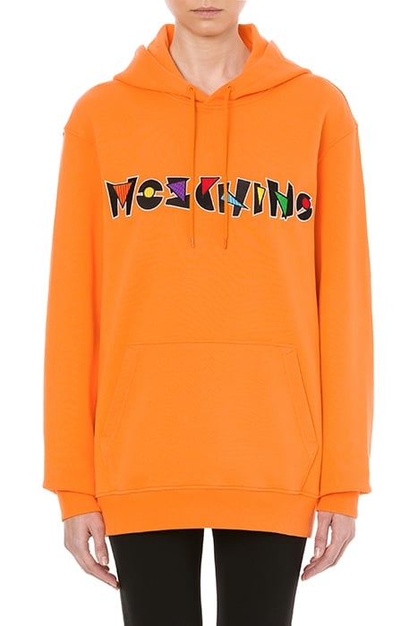 GEOMETRIC LOGO HOODIE ORANGE 1