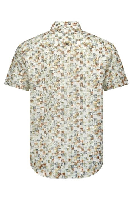 SHIRT SHORT SLEEVE ALLOVER PRINTED WITH LINEN GREEN 5