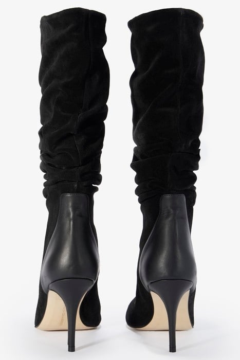 SUEDE KNEE HIGH BOOT BLACK 4