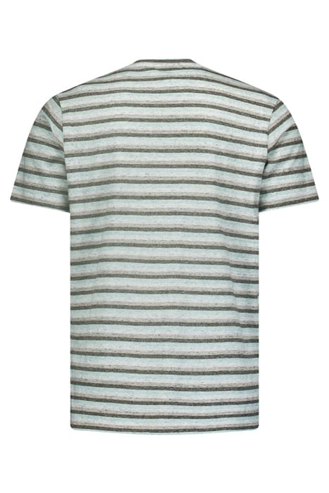 T-SHIRT CREWNECK MELANGE STRIPES AQUA 5