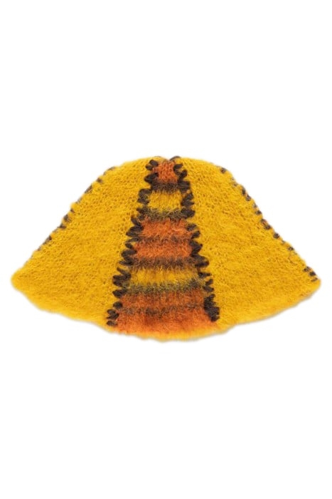 MARNI – UNISEX COLOR-BLOCK MOHAIR BEANIE ORANGE 1