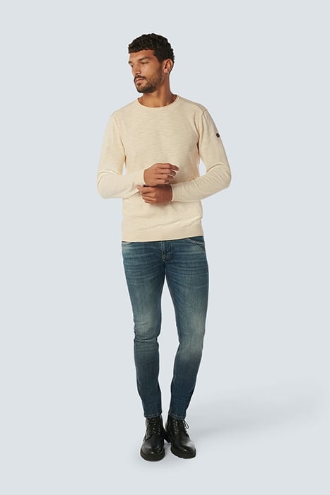 PULLOVER CREWNECK GARMENT DYED + STONE WASHED CREAM 3