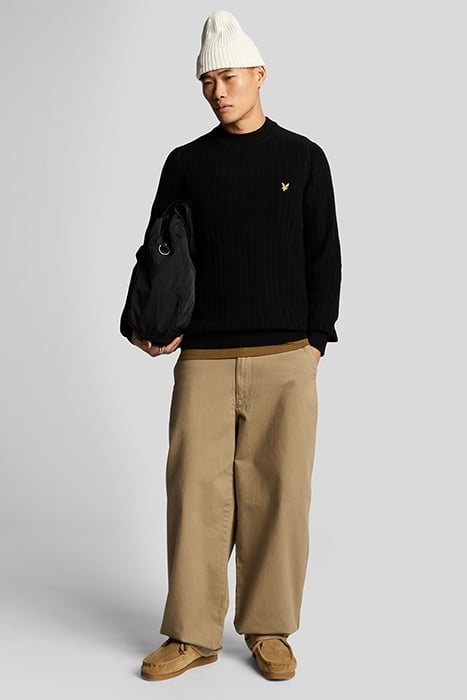 RIBBED MOCK NECK JUMPER JET BLACK 3