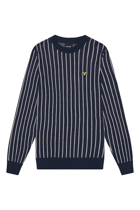 VERTICAL STRIPE CREW NECK JUMPER DARK NAVY 3