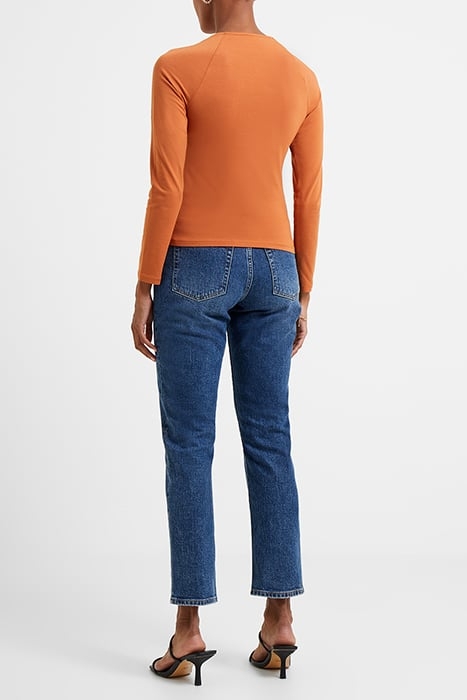 RALLIE COT ELAS LS SQ NK TEE BROWN 3