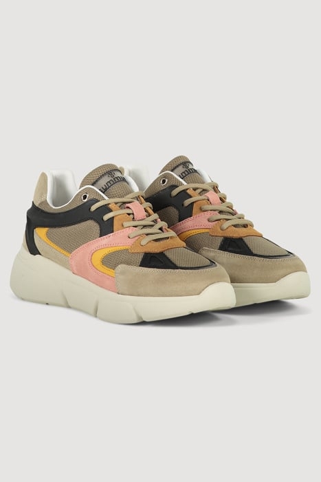 SNEAKER COMBI MATERIAL GREEN LENTIL 1