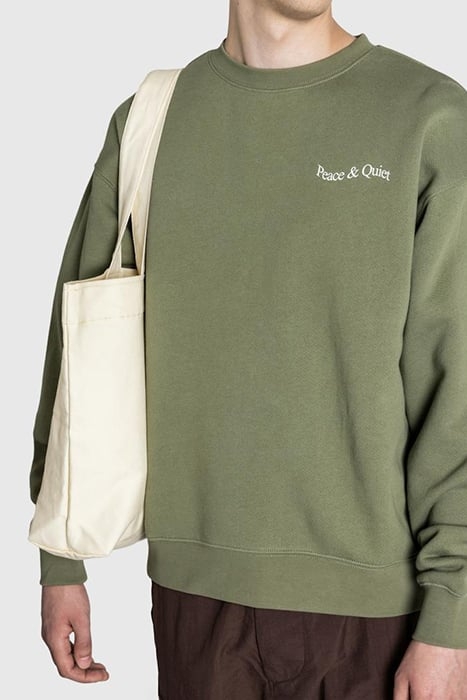 MUSEUM OF PEACE & QUIET – WORDMARK CREWNECK OLIVE 3