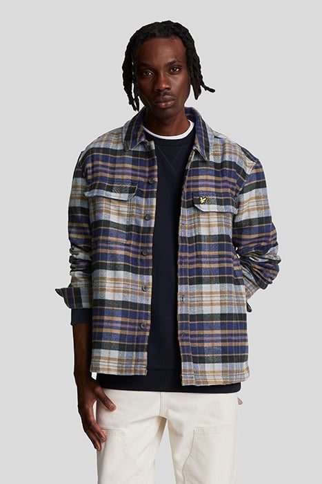 CHECK FLANNEL OVERSHIRT DARK NAVY/ CHALK 1