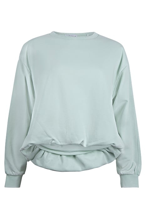 OVERSIZED ELASTICATED HEM SWEATER GOSSAMER GREEN 1
