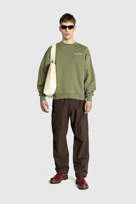 MUSEUM OF PEACE & QUIET – WORDMARK CREWNECK OLIVE 2