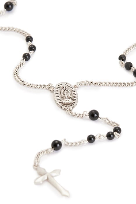 SAIF BEAD ROSRY NECK WARM SILVER/BLACK 5