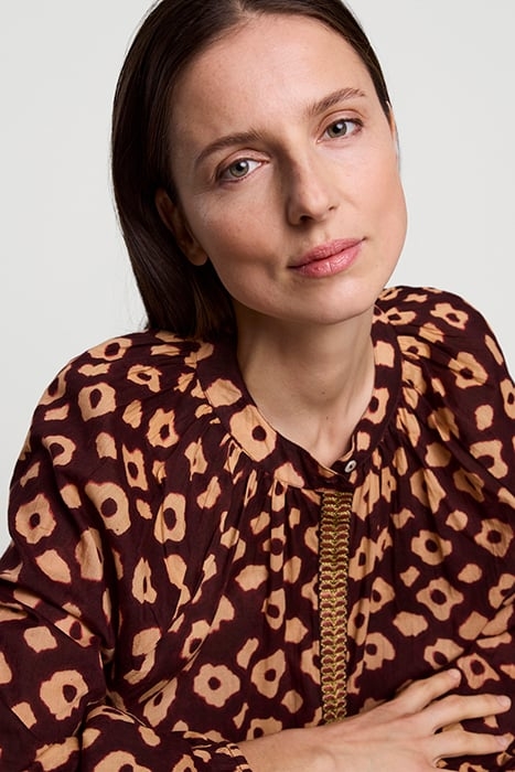 BLOUSE FLOWER MIX RED GRAPE 8