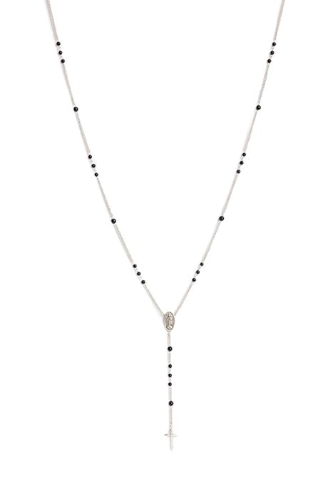 SAIF BEAD ROSRY NECK WARM SILVER/BLACK 3