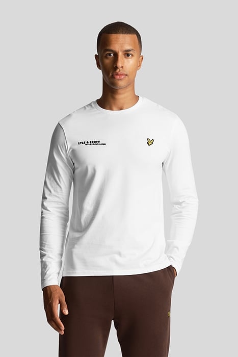 CO-ORDINATE PRINT PLAIN LONG SLEEVE T-SHIRT WHITE 1