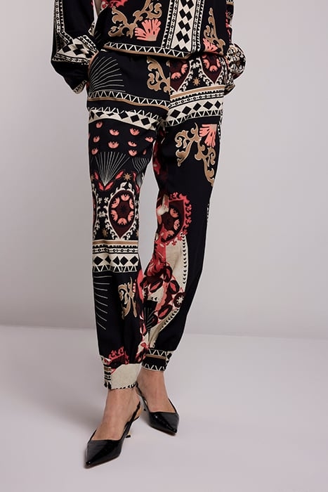 TROUSERS SCARF PRINT ELASTANE BLACK 1