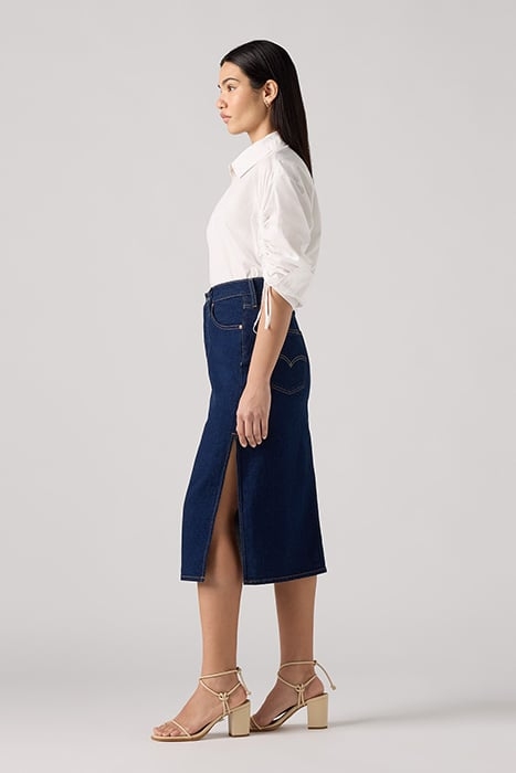 LSESIDE DENIM SKIRT NAVY 5