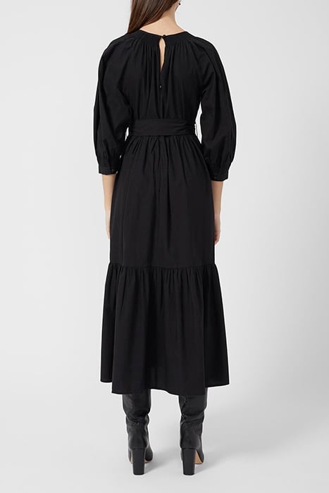 CRISP COTTON LS BELTED MIDI DR BLACK 2