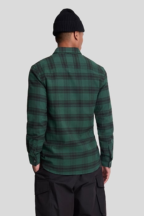 TONAL CHECK FLANNEL SHIRT ARGYLE TEAL/ JET BLACK 2