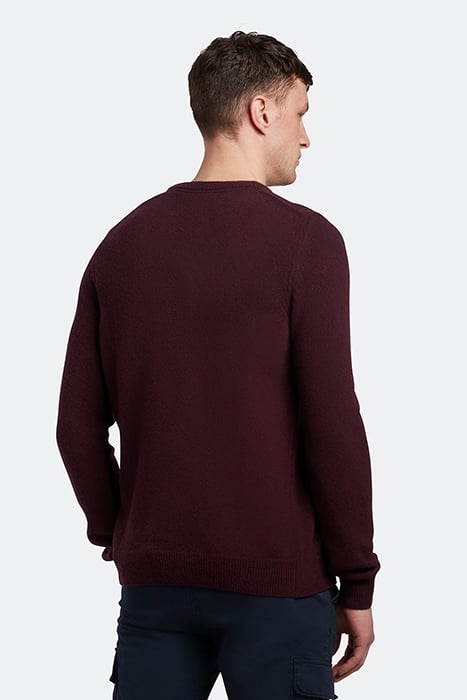 CREW NECK LAMBSWOOL BLEND JUMPER BURGUNDY MARL 2
