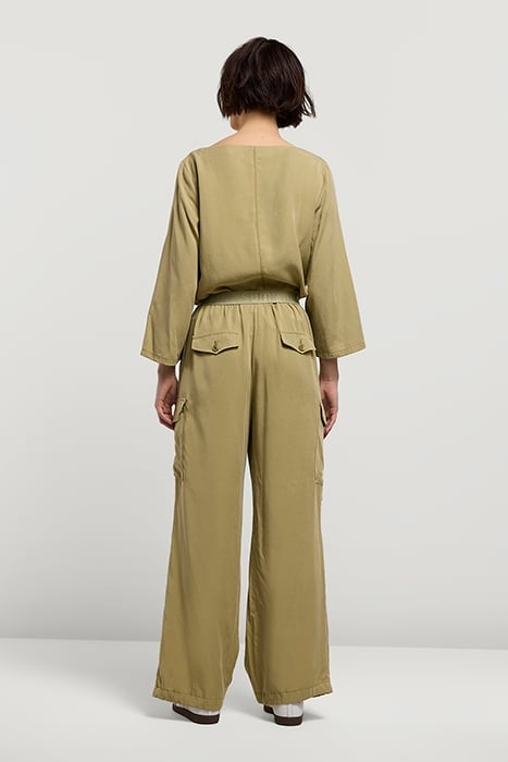 TROUSERS CARGO TENCEL GREEN LENTIL 2