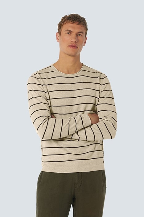 PULLOVER CREWNECK STRIPE CREAM 1