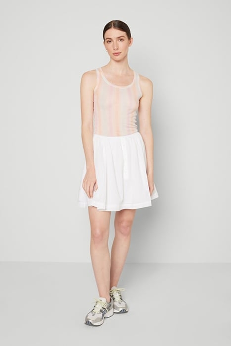 BUTTONED HIGH WAIST TRAPÈZE SKIRT BLANC 3