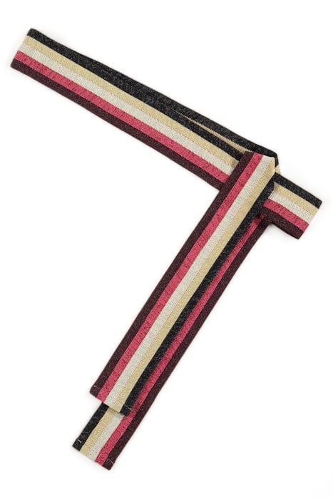 KNITTED MULTICOLOUR BELT LATTE 1