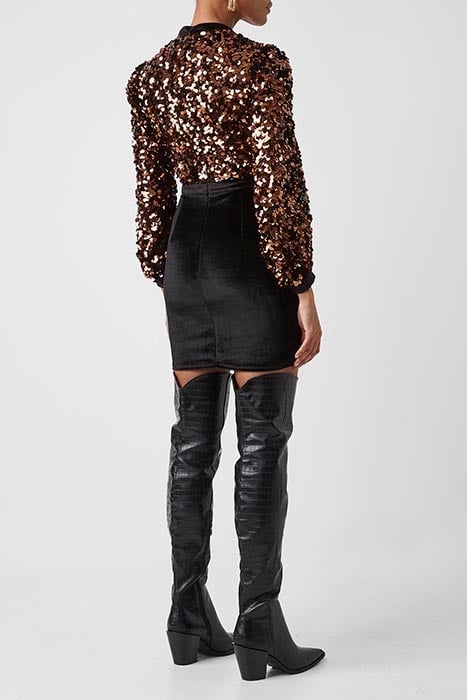 PF ASHIAZ SEQUIN VELVET MINDRS BROWN 3