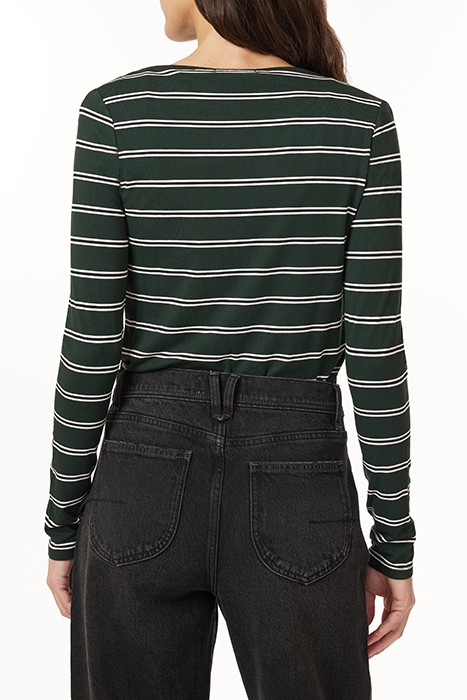 LONG SLEEVE KNIT TOP SCARAB/BLACK/WHITE STRIPE 2