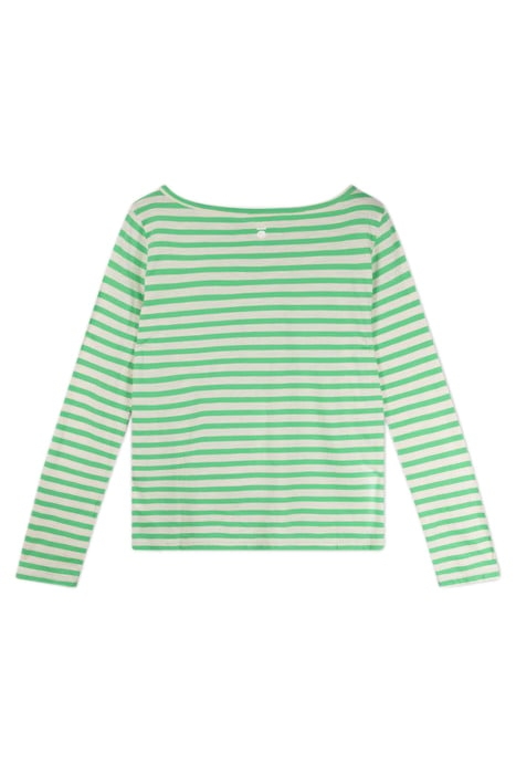 LONGSLEEVE TEE STRIPES ECRU/APPLE GREEN 4