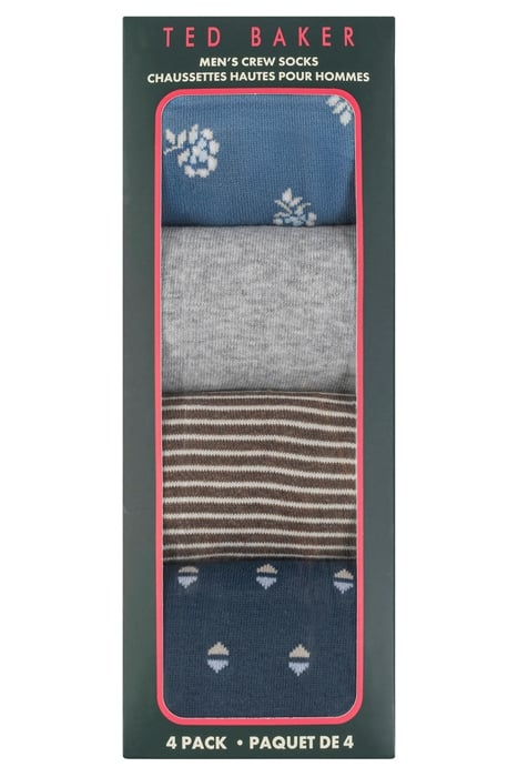 4PK MENS NON TERRY DRESS CREW BLUE 7