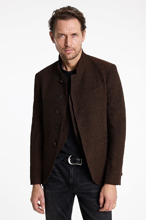 NECK DART HIGH COLLAR SOFT JACKET HAZELNUT 1