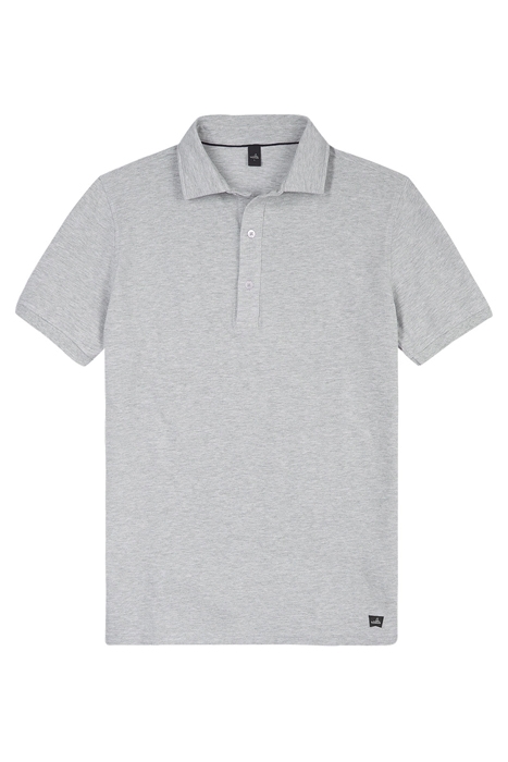 DAVIS | TAILORED POLOSHIRT LIGHT GREY MELANGE 1