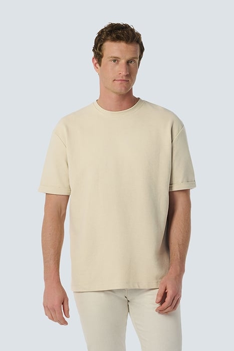 T-SHIRT CREWNECK SOLID JACQUARD CEMENT 1