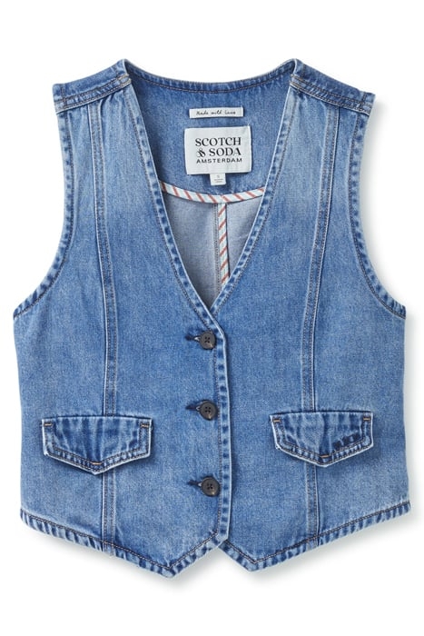 CROP DENIM VEST FLATIRON 2