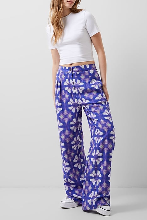 FRENCH CONNECTION DORY BIRDIE LINEN TROUSERS ROYAL BLUE 1