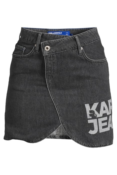 KLJ DENIM MINI SKIRT LOGO WASHED LIGHT GREY 3