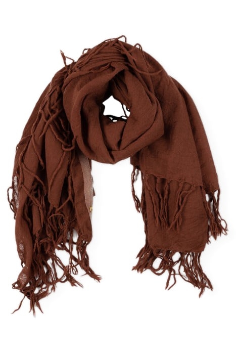 WOOL SCARF SADDLE BROWN 1
